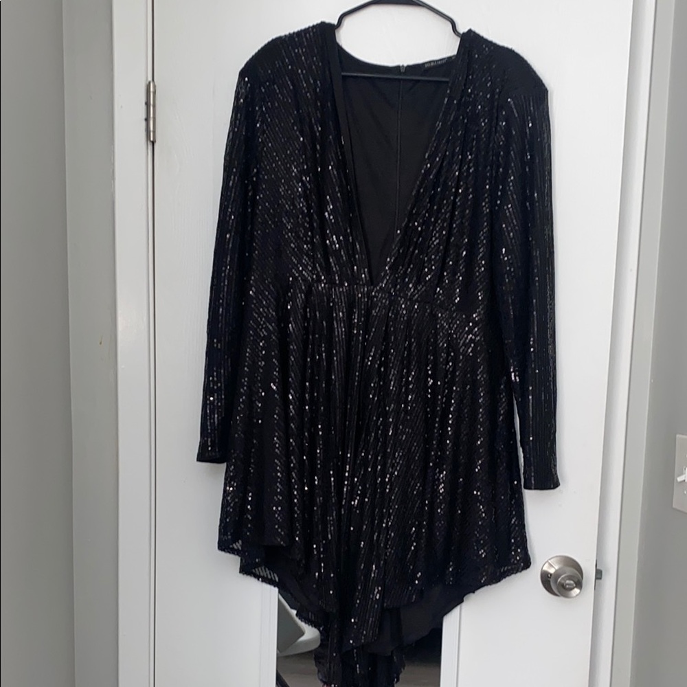 Elegant Black Sequin Dress